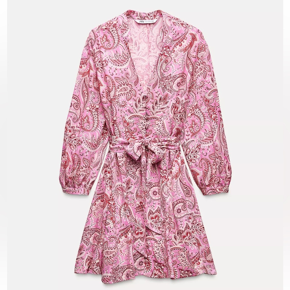 ZARA Belted Printed Short Dress